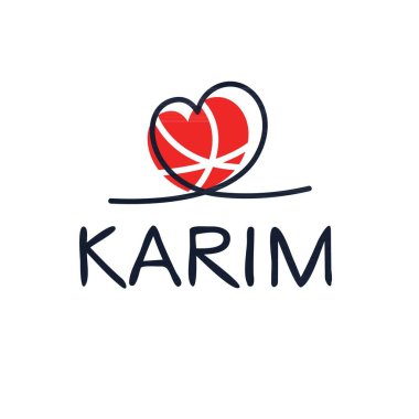 (Kerim) isim, Vektör illüstrasyonu.