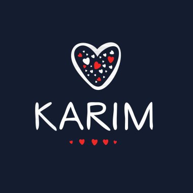 (Kerim) isim, Vektör illüstrasyonu.