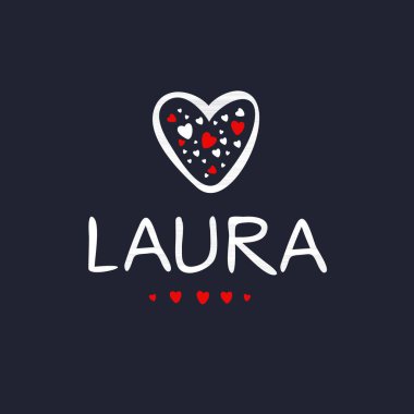 (Laura) İsim, Vektör illüstrasyonu.