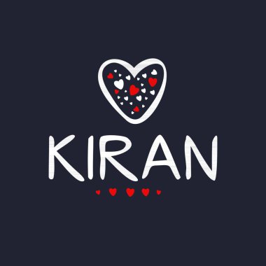 (Kiran) adı, Vektör illüstrasyonu.