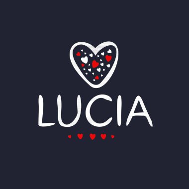 (Lucia) adı, Vektör illüstrasyonu.