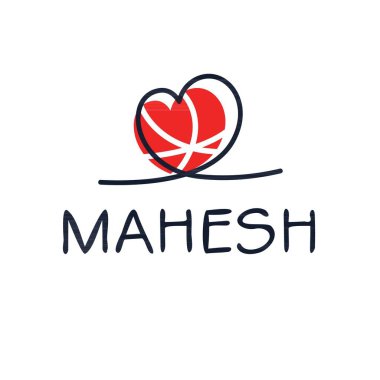 (Mahesh) İsim, Vektör illüstrasyonu.