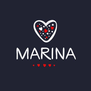 (Marina) adı, Vektör illüstrasyonu.