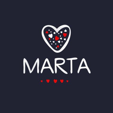 (Marta) Adı, Vektör illüstrasyonu.