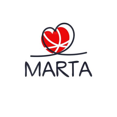 (Marta) Adı, Vektör illüstrasyonu.