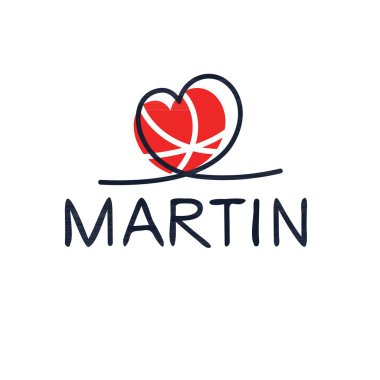 (Martin) adı, Vektör illüstrasyonu.
