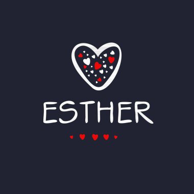 (Esther) Adı, Vektör illüstrasyonu.