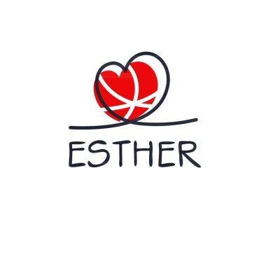 (Esther) Adı, Vektör illüstrasyonu.