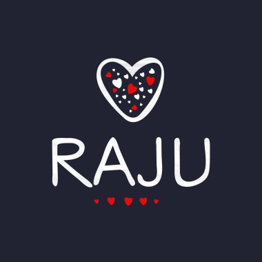 (Raju) İsim, Vektör illüstrasyonu.