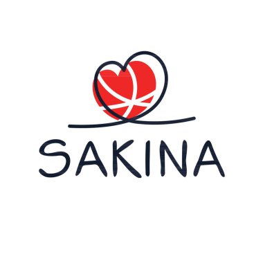 (Sakina) adı, Vektör illüstrasyonu.