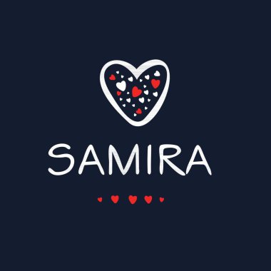 (Samira adı, Vektör illüstrasyonu.