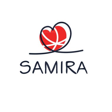 (Samira adı, Vektör illüstrasyonu.
