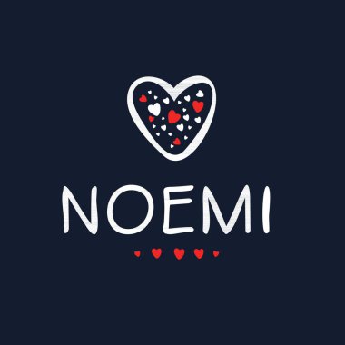 (Noemi) İsim, Vektör illüstrasyonu.