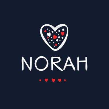 (Norah) adı, Vektör illüstrasyonu.