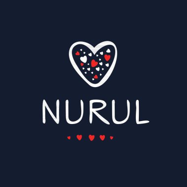 (Nurul) adı, Vektör illüstrasyonu.