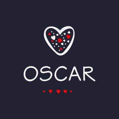(Oscar) İsim, Vektör illüstrasyonu.
