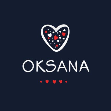 (Oksana) adı, Vektör illüstrasyonu.