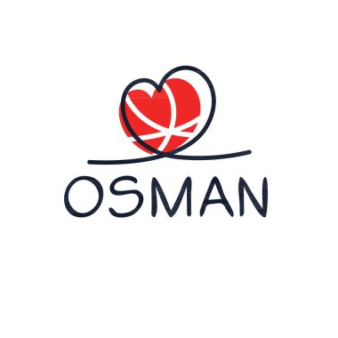 (Osman) İsim, Vektör illüstrasyonu.