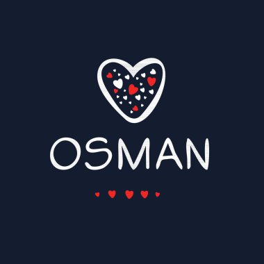(Osman) İsim, Vektör illüstrasyonu.
