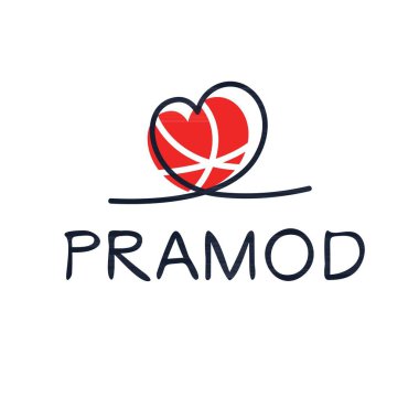 (Pramod) adı, Vektör illüstrasyonu.