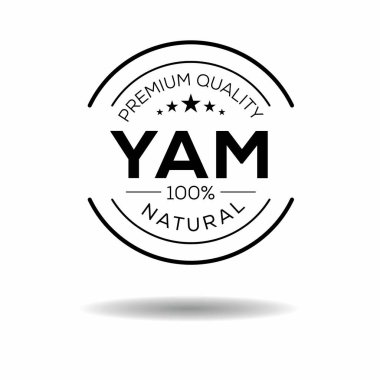 (Yam), Yam etiketi, vektör illüstrasyonu. 