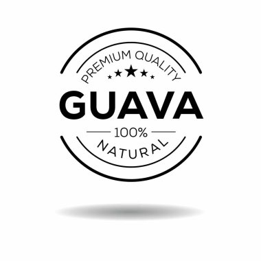 (Guava), Guava etiketi, vektör illüstrasyonu. 