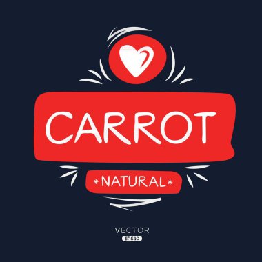 (Havuç etiketi, vektör illüstrasyonu. 