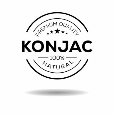 (Konjac), Konjac etiketi, vektör illüstrasyonu. 