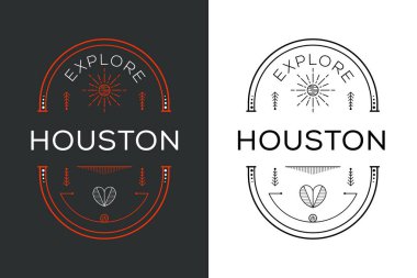Houston Tasarımı, Vektör illüstrasyonunu Keşfedin.