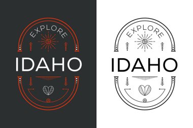 Idaho Tasarımı, Vektör illüstrasyonunu Keşfedin.