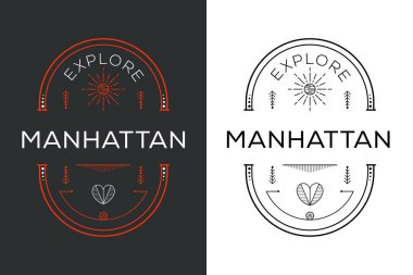 Manhattan Tasarımı, Vektör illüstrasyonunu Keşfedin.