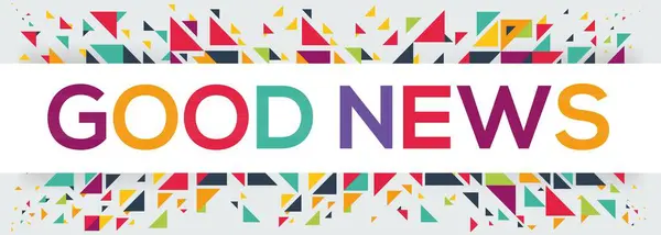 İyi haber metni afişi, vektör illüstrasyonu.