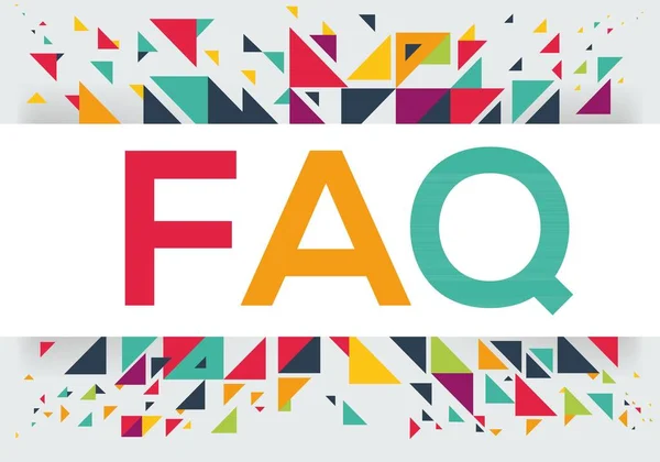 Faq metin afişi, vektör illüstrasyonu.