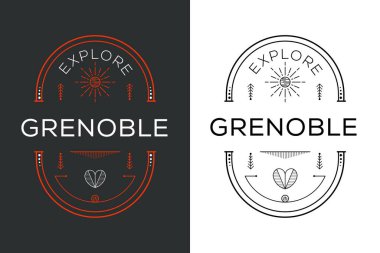 Grenoble Tasarımı, Vektör illüstrasyonunu Keşfedin.