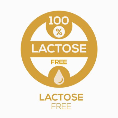 Laktozsuz etiket işareti, vektör illüstrasyonu.