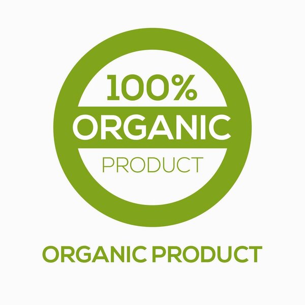 (Organic product) label sign, vector illustration.