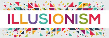 İllüzyonizm metin pankartı, vektör illüstrasyonu.