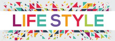 Yaşam tarzı metin pankartı, vektör illüstrasyonu.