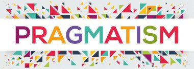 Pragmatizm metin pankartı, vektör illüstrasyonu.
