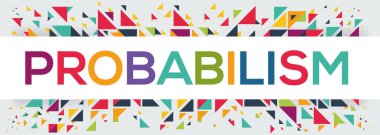 Olasılık metni afişi, vektör illüstrasyonu.