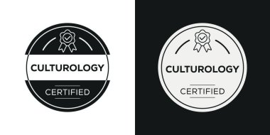 Kültür Bilimi sertifikalı rozet, vektör illüstrasyonu.