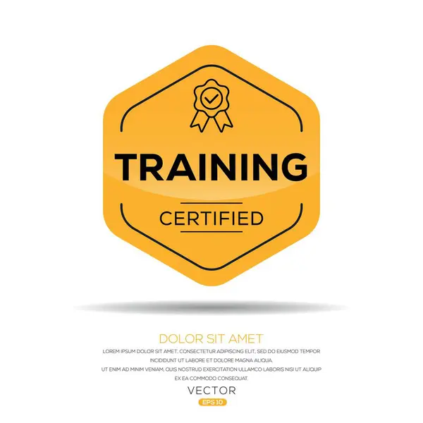 Eğitim sertifikalı rozet, vektör illüstrasyonu.