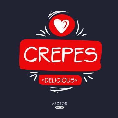 Krep çıkartması tasarımı, vektör illüstrasyonu.