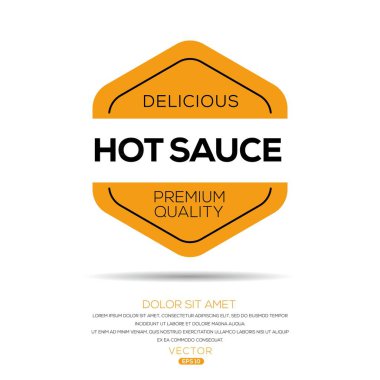 Sıcak Sos etiketi tasarımı, vektör illüstrasyonu.