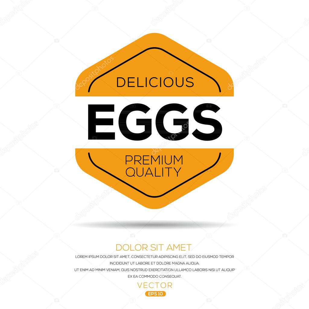 Eggs sticker Design, vector illustration.