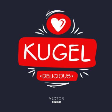 Kugel etiket tasarımı, vektör illüstrasyonu.