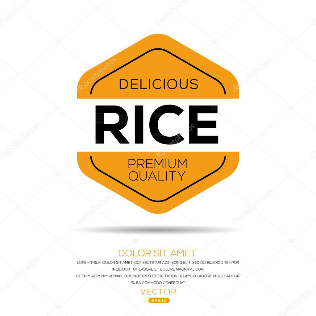 Rice sticker Design, vector illustration.