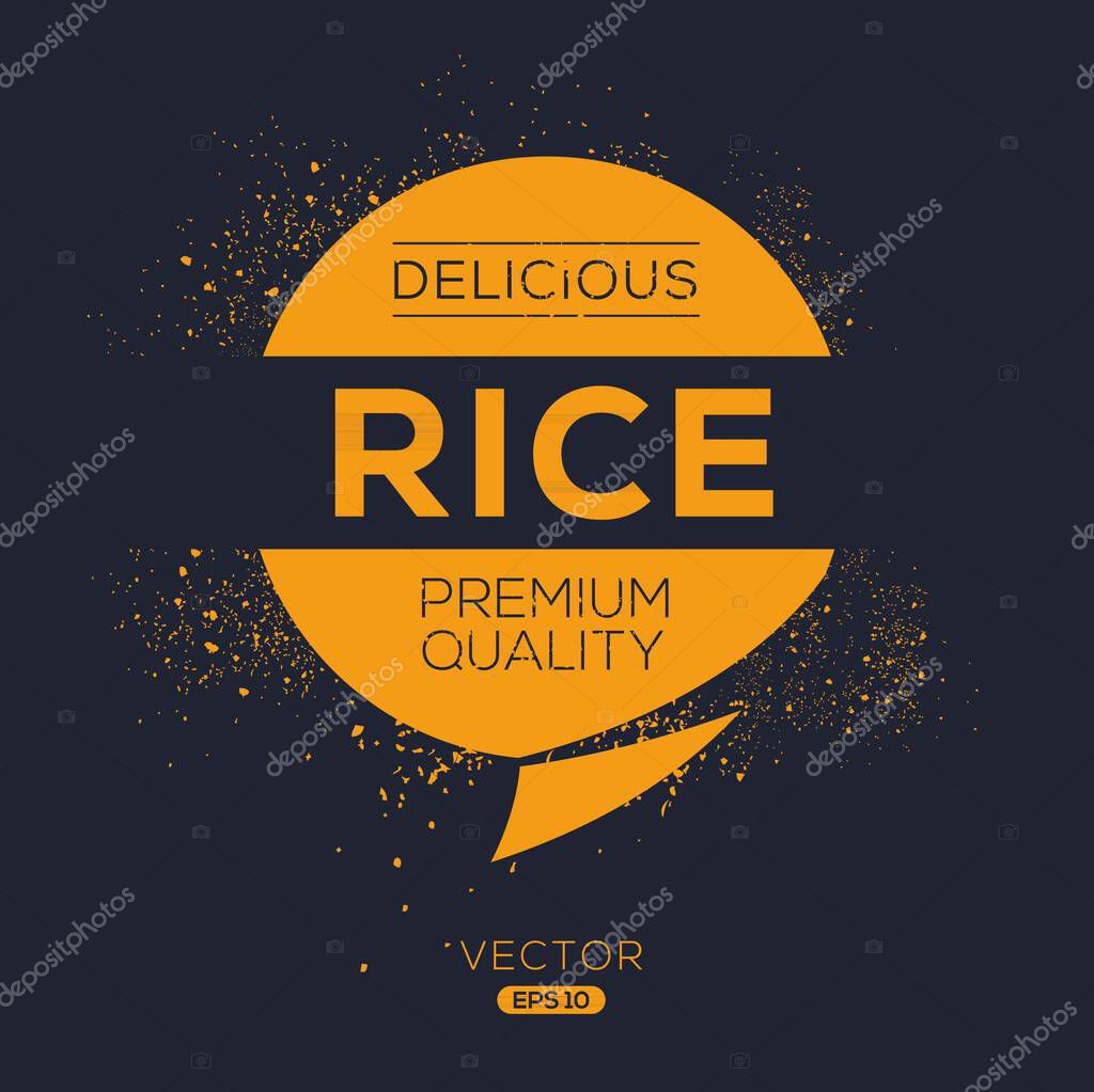 Rice sticker Design, vector illustration.