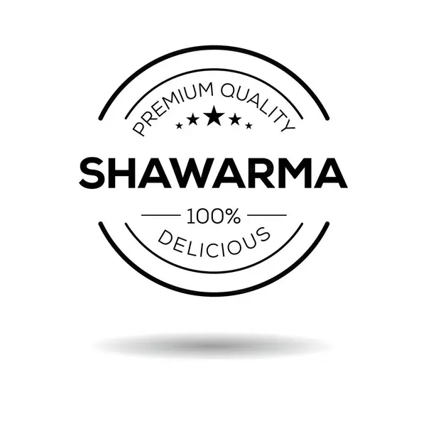 Shawarma etiket tasarımı, vektör illüstrasyonu.