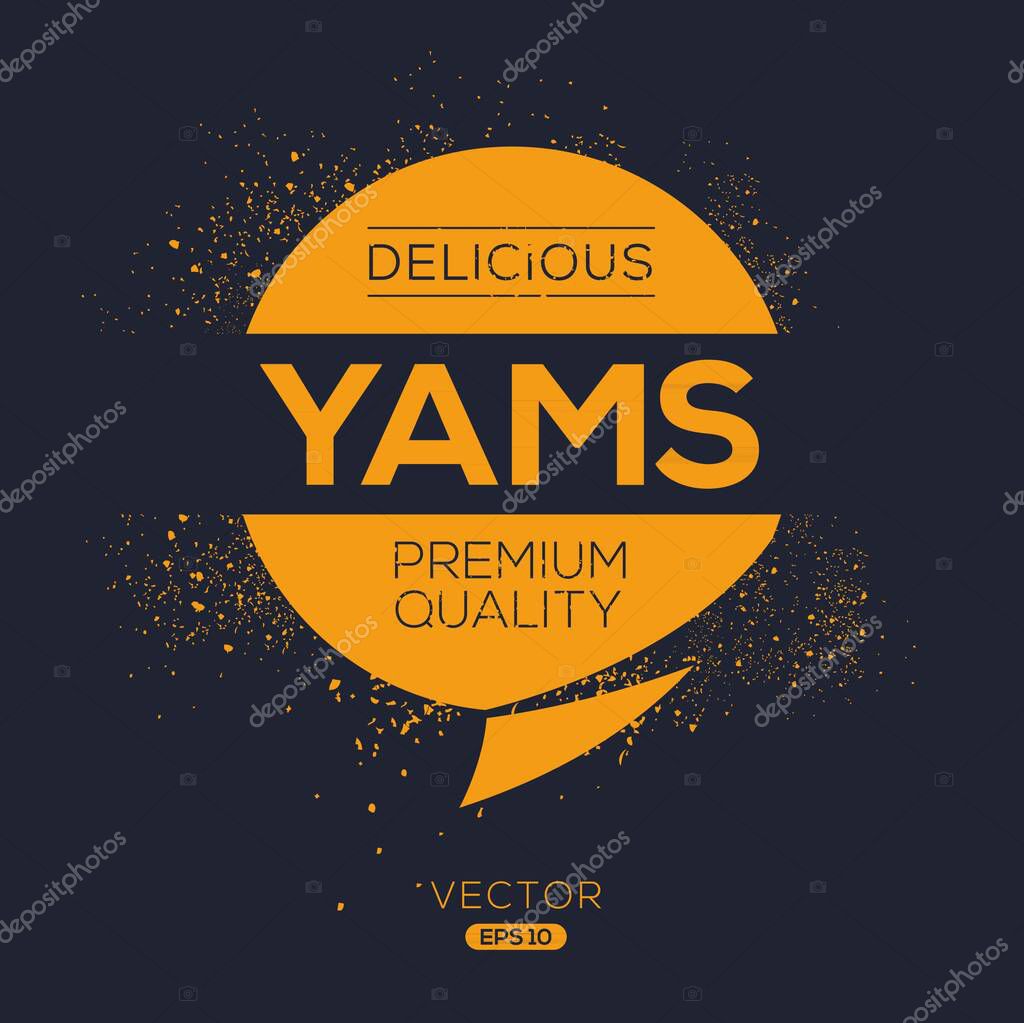 Yams sticker Design, vector illustration.